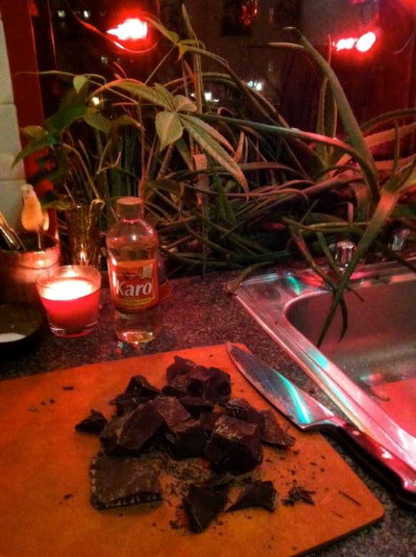 chop good quality chocolate in chunks