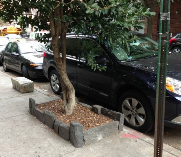 tree bed made from the pieces of demolished tenements