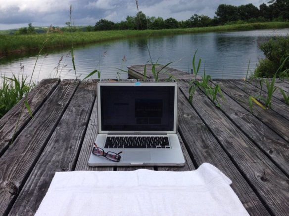 This is my friend's swimming pond and I can work from there. 